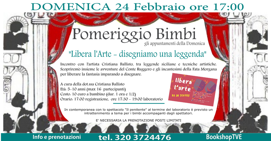 Messina, il 24 febbraio al Teatro Vittorio Emanuele il “Pomeriggio Bimbi”: laboratori per i più piccoli
