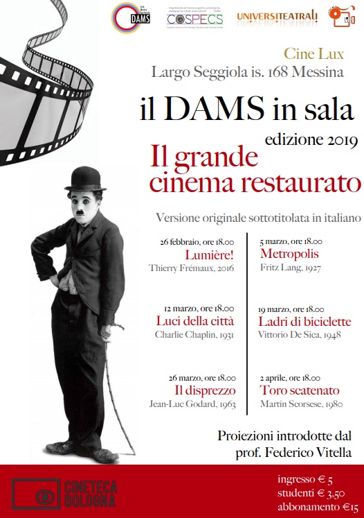 Il DAMS in sala: a Messina la rassegna cinematografica sui grandi classici