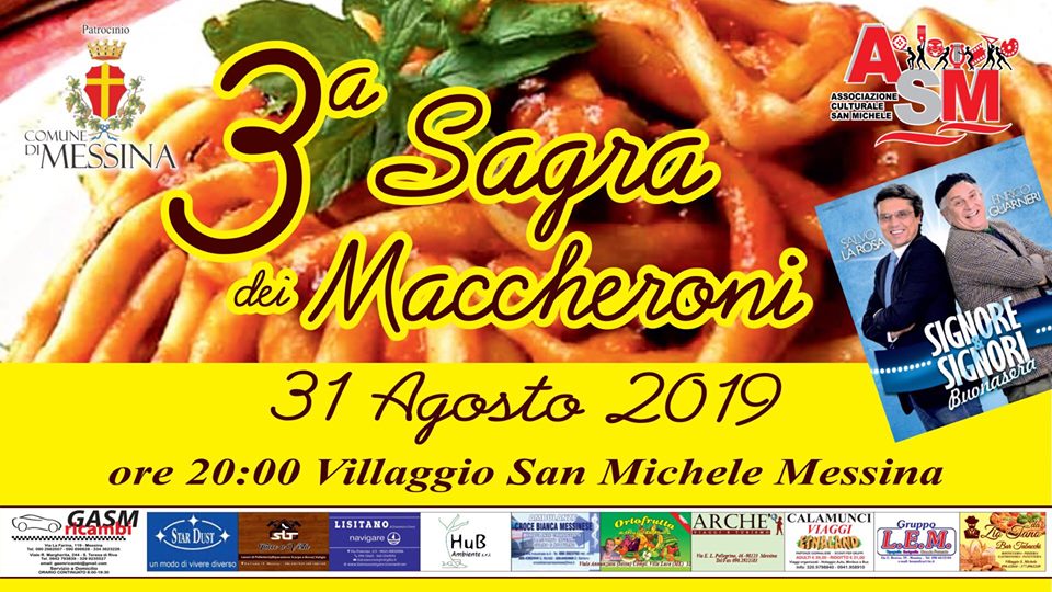 Messina,  III edizione della “Sagra dei maccheroni”: appuntamento il 31 agosto a San Michele