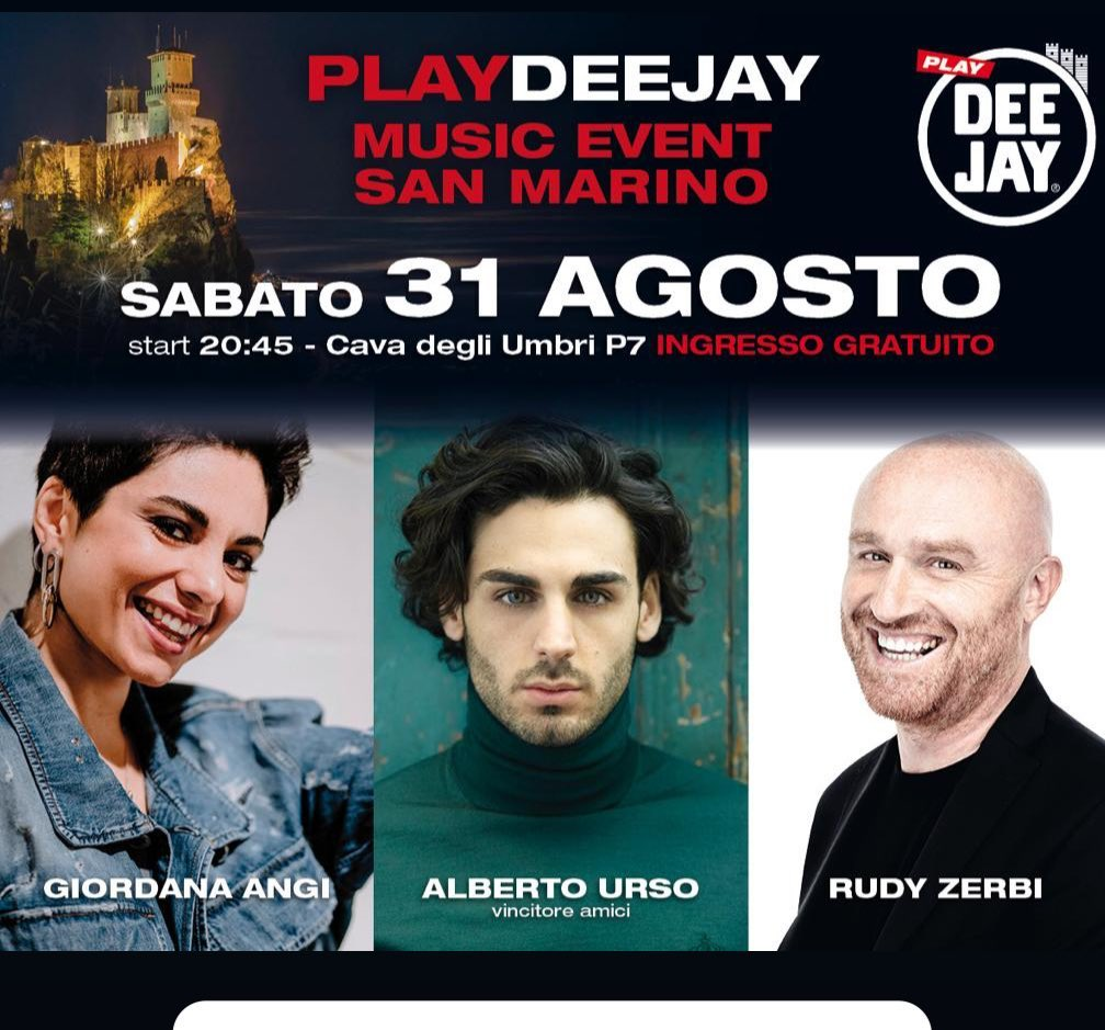 Alberto Urso e Giordana Angi il 31 agosto a Play Deejay San Marino