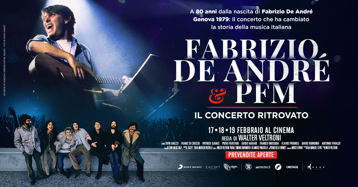 Il concerto di Fabrizio De Andrè e della Pfm diventa un film. Ecco il TRAILER