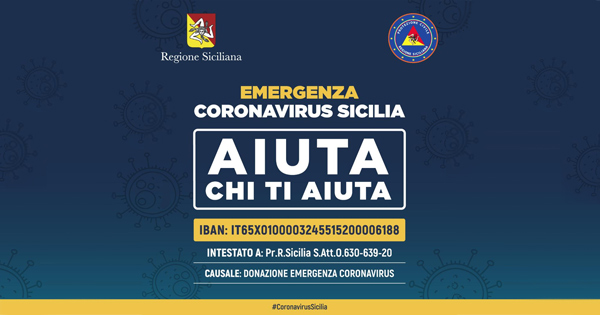 #CoronaVirus Sicilia: attivato conto corrente per l’acquisto di dispositivi di protezione individuale
