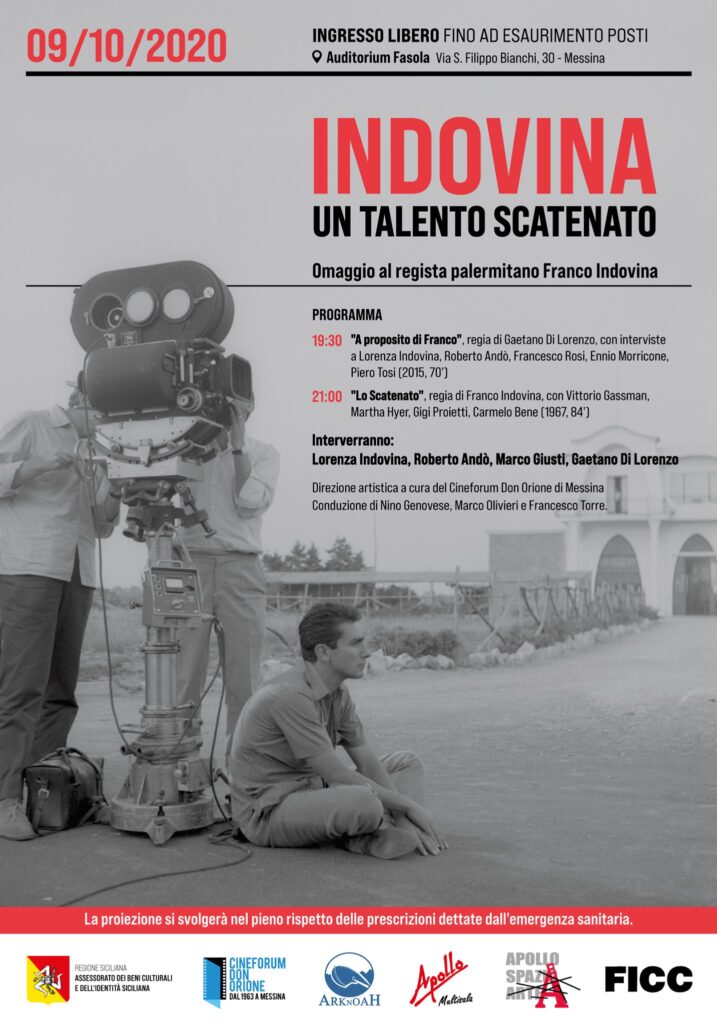 Alla “Fasola” di Messina film e documentario in omaggio al regista palermitano Franco Indovina