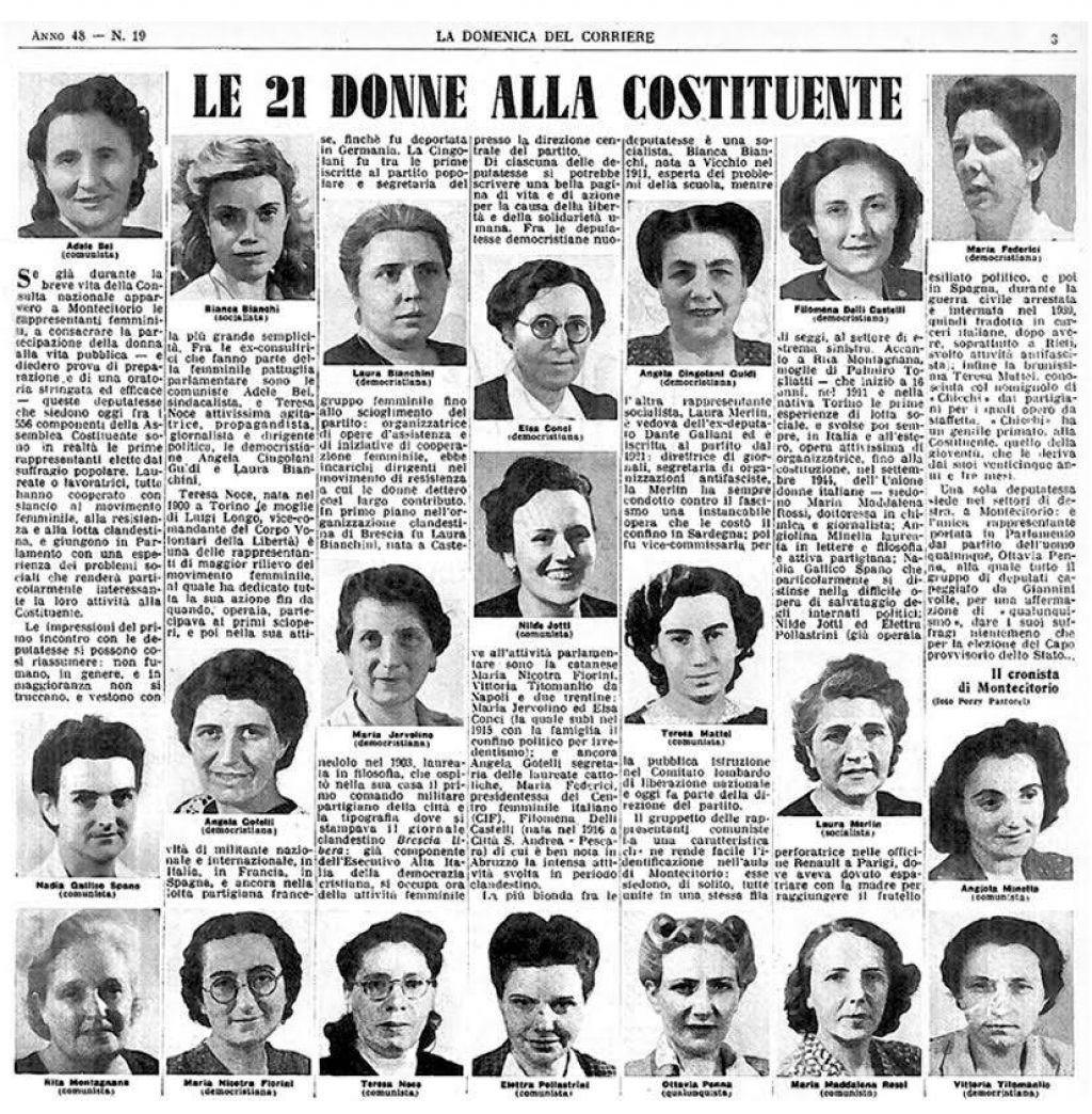 “Le 21 madri costituenti. Tra sogni, diritti, democrazia e libertà”. Progetto formativo nelle scuole di Siracusa