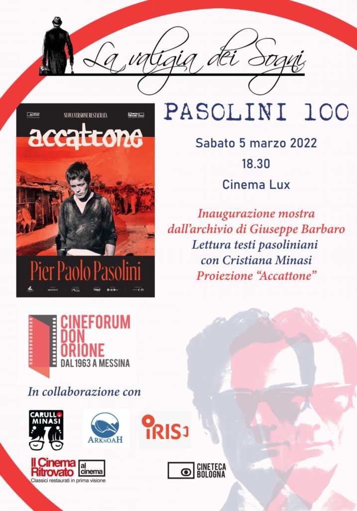Omaggio a Pier Paolo Pasolini in occasione del centenario della nascita.